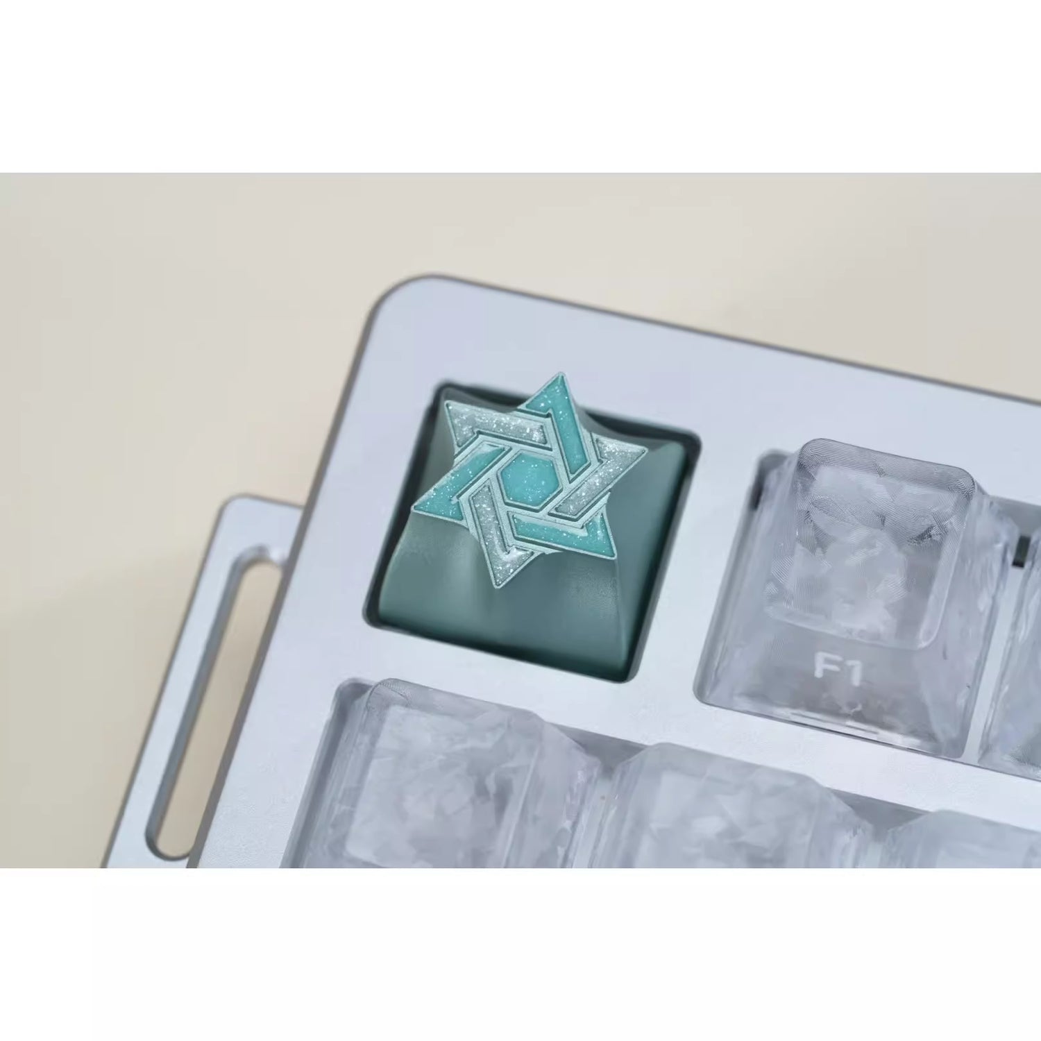 Hexagram star personalized keycap aluminum alloy CNC metal anode enamel color metal decorative keycap
