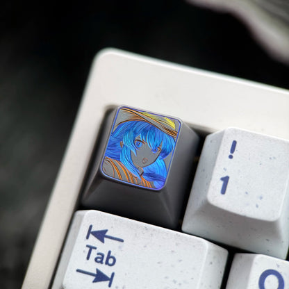 Hand carved titanium alloy series Hand carved titanium alloy anode coloring, anime and game culture creative metal hand carved keycaps collection