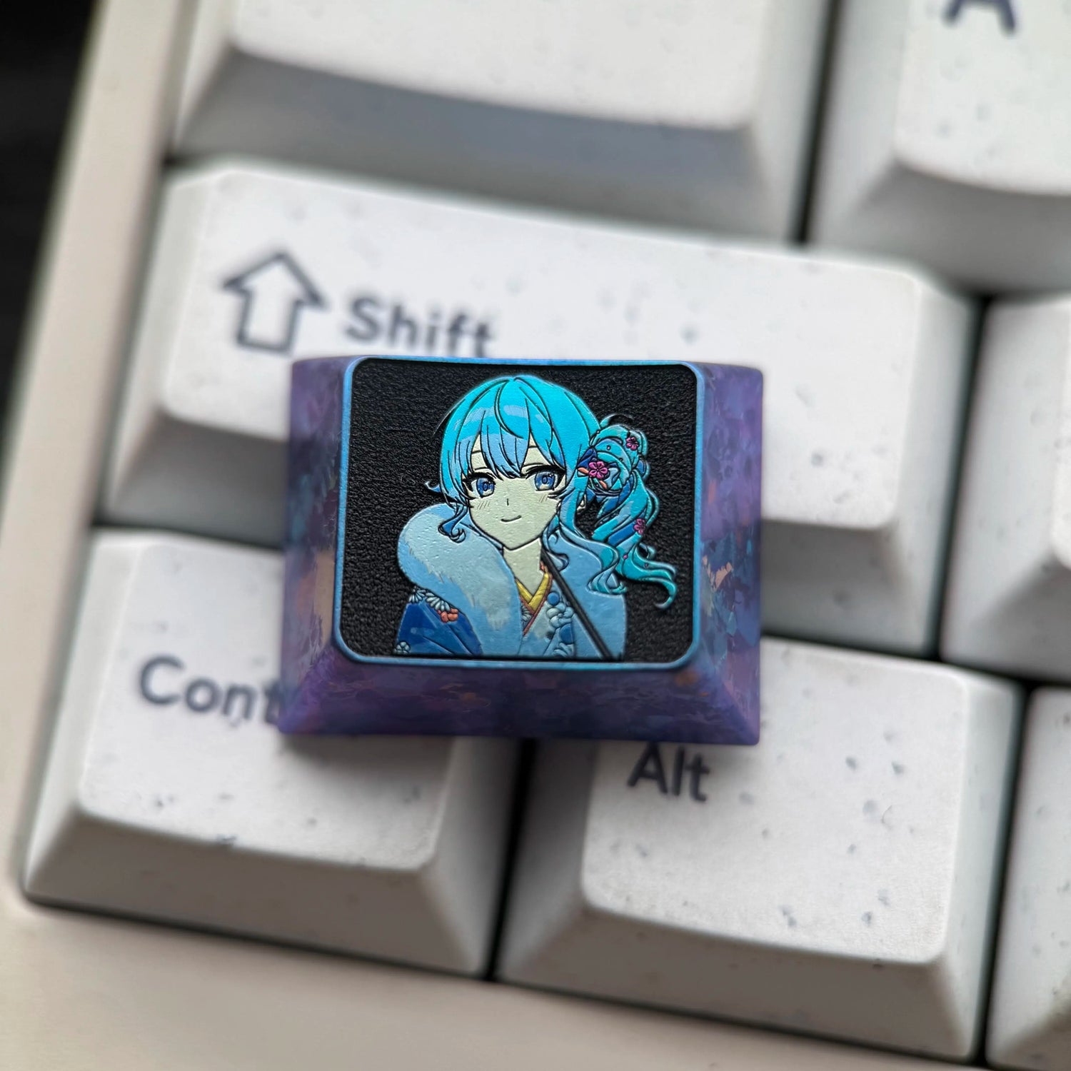 Hoshimachi Suisei Collection Titanium Mechanical Keyboard Keycaps 1.25U Series Customized Titanium Alloy Personalized Decorative Keycaps