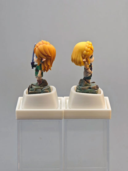 Legend of Zelda，Link/Princess Zelda， Multi colored resin printing and coloring, three-dimensional modeling, anime, gaming, cultural creativity, personalized keycaps, mechanical keyboard decoration keycaps