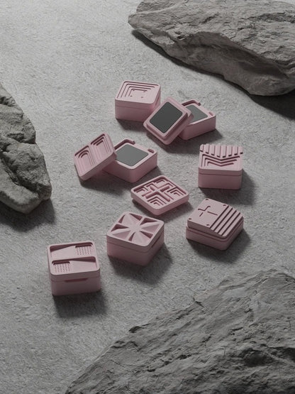 Overlapping Shadow "Metal Personalized Keycap Series, CNC Aluminum Alloy Processed Keycaps, Mechanical Keyboard Decorative Keycaps