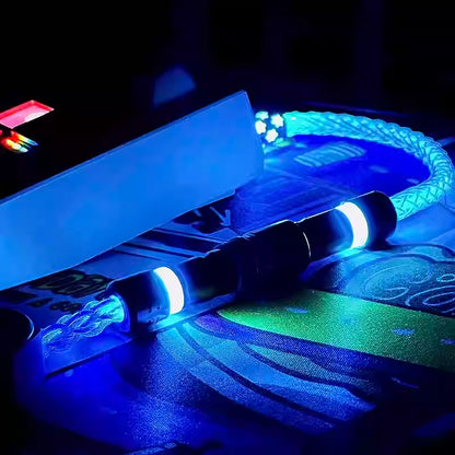 Bluebird themed single crystal copper aviation plug keyboard cable RGB Bluebird series magnetic nameplate