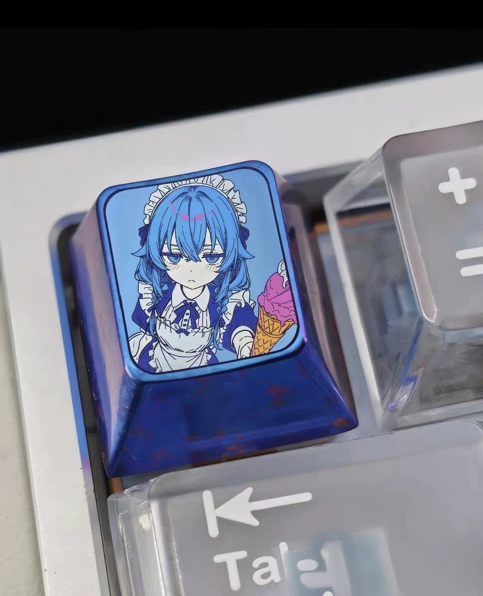 Mushoku Tensei: Jobless Reincarnation, Roxy Exquisite Lines Maid Dress 1 U titanium alloy personalized keycaps, anime and game cultural creative keycaps, mechanical keyboard decorative keycaps