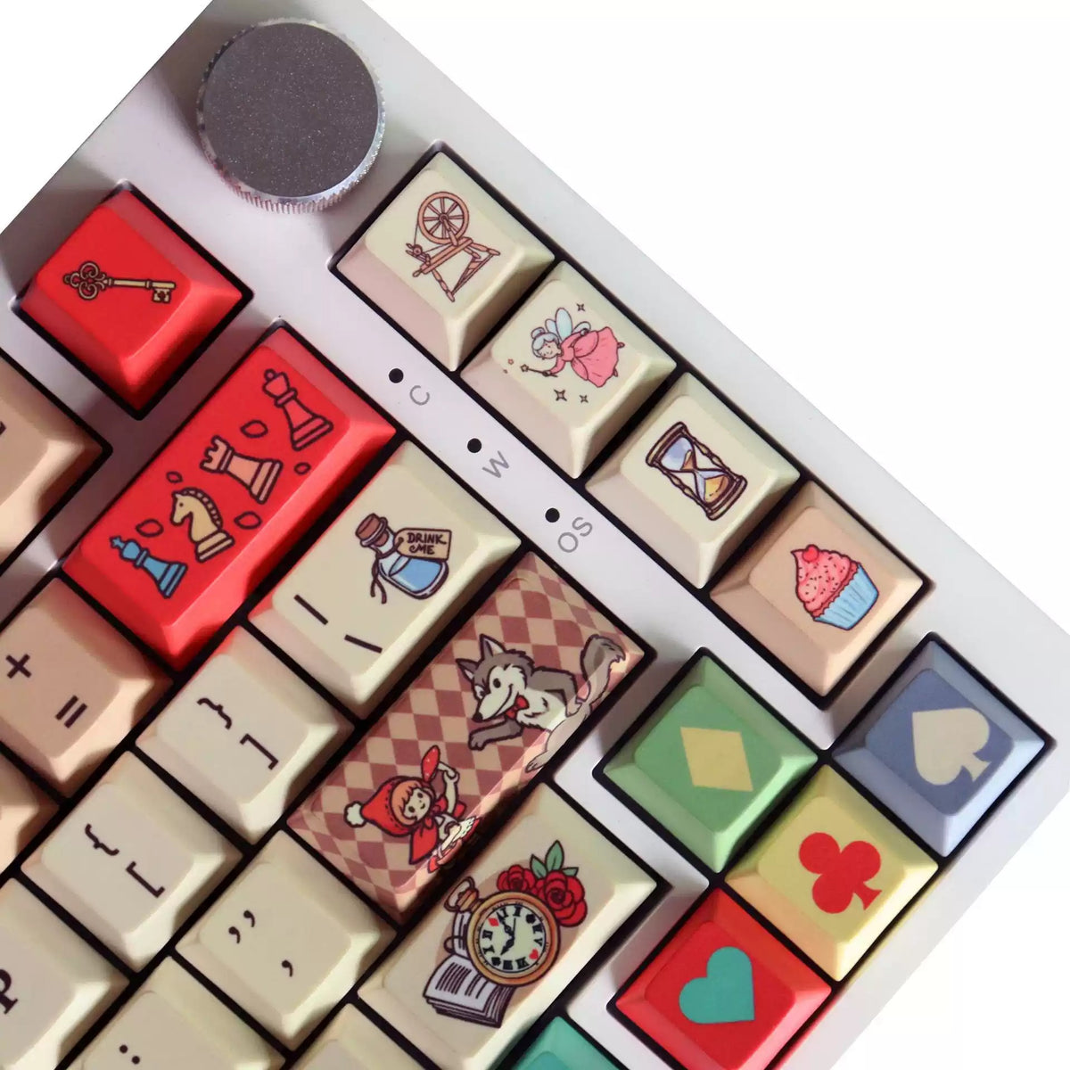 Kind end hausm ä rchen theme, PBT material, sublimation, fairy tale Anime games Personalized keycap set, original factory height mechanical keyboard decorative keycap set，anime keycap set suitable for 61/64/68/75/84/87/104 Key Mechanical Keyboard