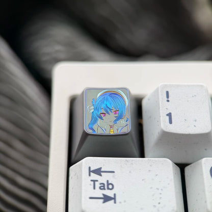 Hand carved titanium alloy series Hand carved titanium alloy anode coloring, anime and game culture creative metal hand carved keycaps collection