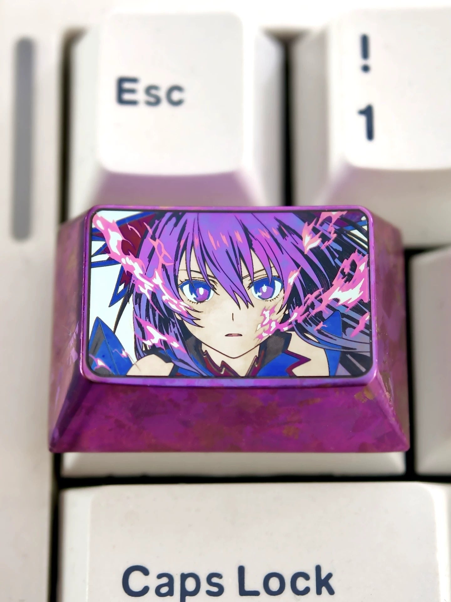 DATE A LIVE, Yatogami Tohka, 1.5U titanium alloy metal personalized keycaps, anime and game cultural creative keycaps, mechanical keyboard decorative keycaps