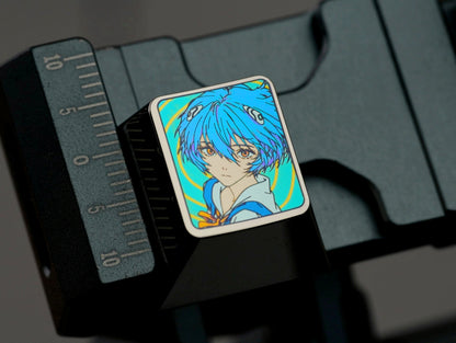 EVA series, 5 female character themed design options available, 1 U titanium alloy personalized keycaps, anime and game culture creative mechanical keyboard decorative keycaps.