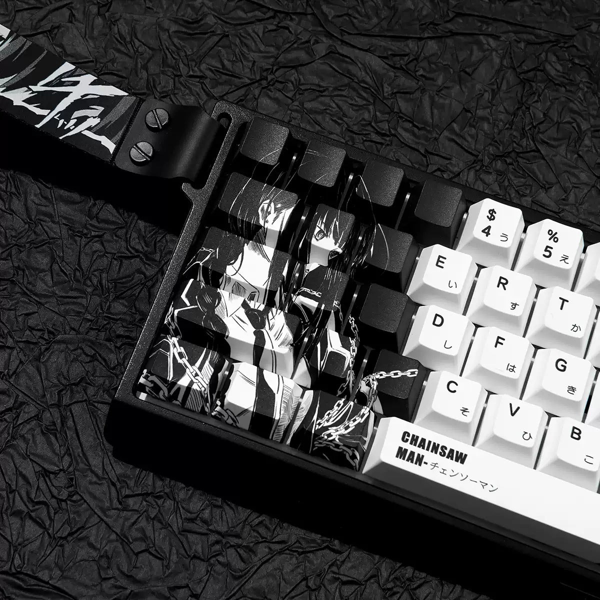 Chainsaw Man series, Makima themed PBT material personalized keycap set, anime and games cultural creative decoration keycap set, compatible with 61/64/68/75/84/87/104 mechanical keyboard