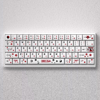 Touhou Project, Hakurei Reimu Theme Design Set Anime Game Personalized Keycaps Original Factory Height PBT Compatible 60 63 64 65 68 75 87