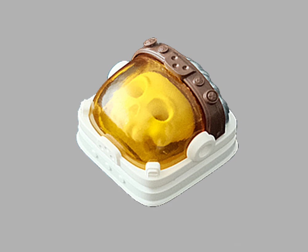 Skeleton Space Man Machine Gun Soldier Personalized Keycaps, Original Design Resin Material Mechanical Keyboard Decorative Keycaps, Cartoon Art Keycaps