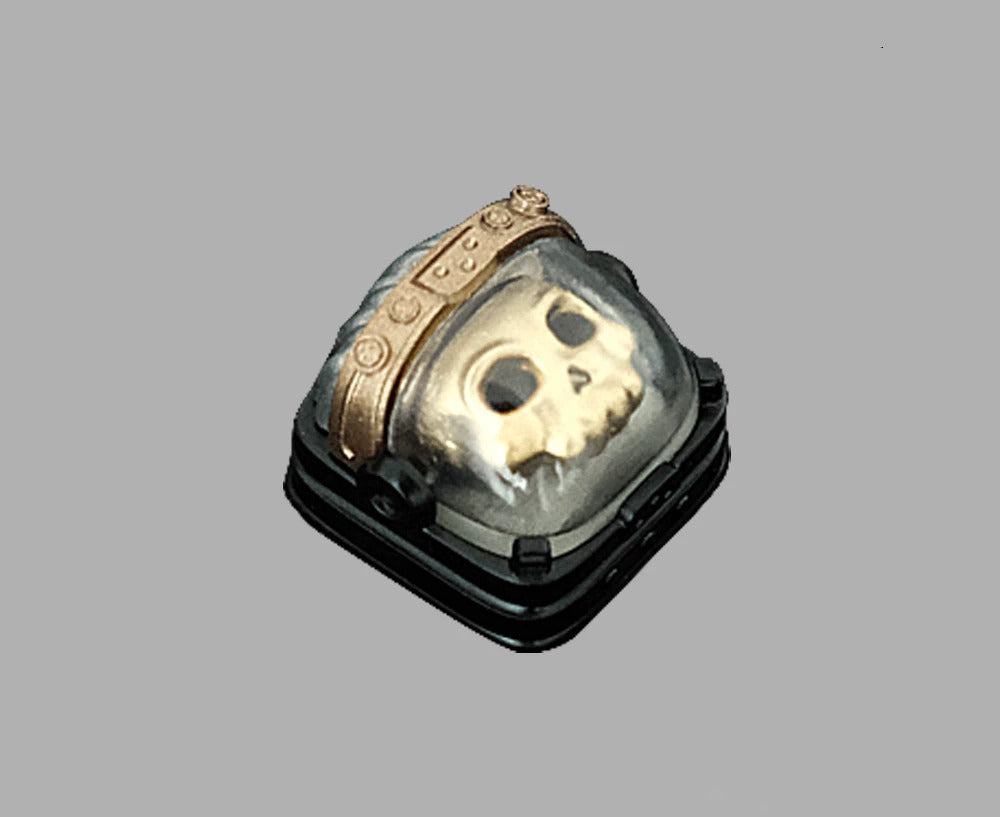 Skeleton Space Man Machine Gun Soldier Personalized Keycaps, Original Design Resin Material Mechanical Keyboard Decorative Keycaps, Cartoon Art Keycaps