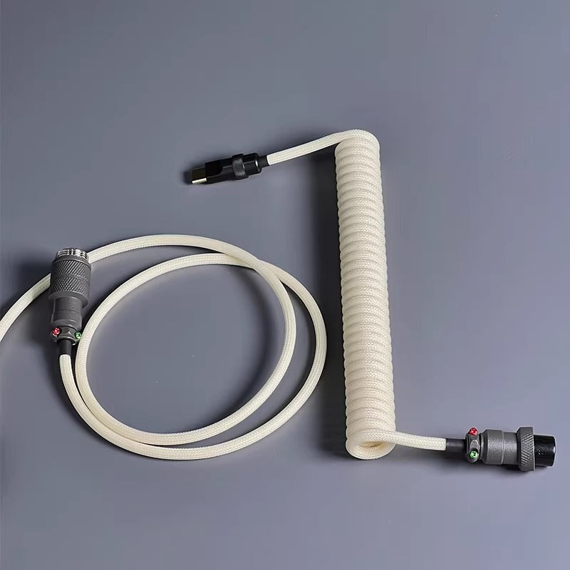 Hand woven mechanical keyboard cable DIY color aviation plug custom data cable TypeC spiral wire