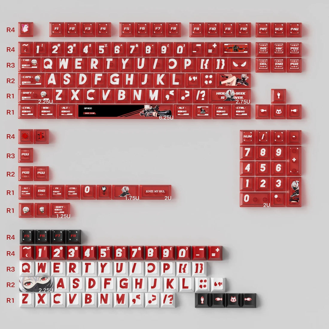 Delta Force themed design kit keycaps, custom set personalized keycap series，PBT+PC material, Original factory height, compatible with 61/64/68/75/84/87/104 mechanical keyboard keycap set