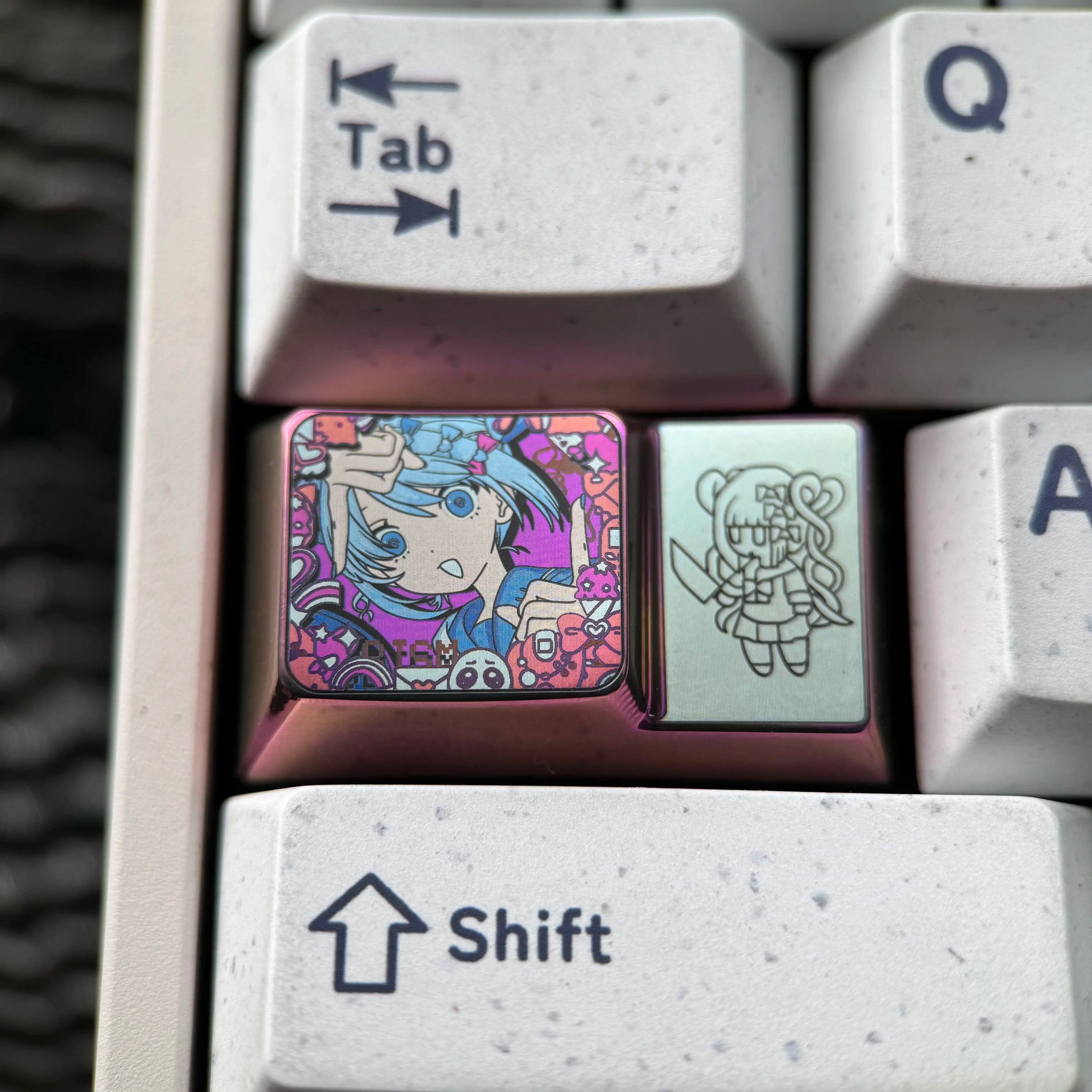 NEEDY GIRL OVERDOSE， 1.75U ladder CAPS titanium alloy personalized keycap, anime, gaming, cultural and creative mechanical keyboard decoration keycap