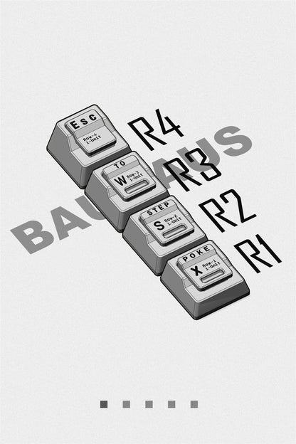 Bauhaus， Sandwich structure metal CNC aluminum alloy+electrostatic powder coating, metal design, mechanical keyboard decoration, personalized keycaps