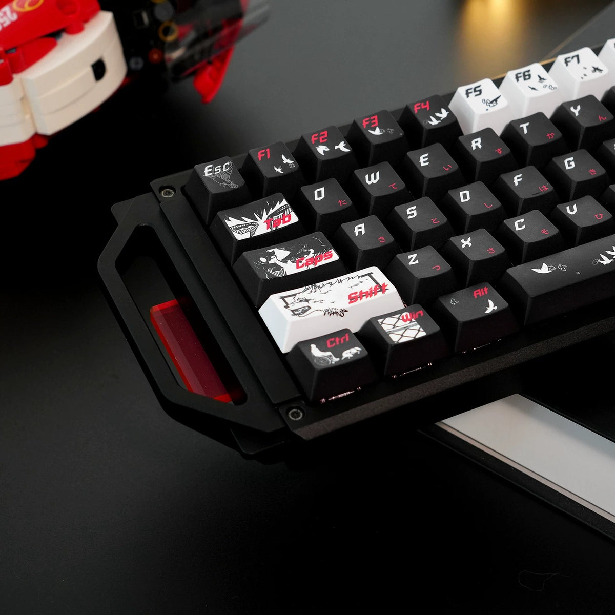 MEGALO BOX theme, PBT material personalized keycaps, mechanical keyboard replacement keycap set, anime and game cultural and creative keycaps set, Compatible with 61/64/68/75/84/87/104 Key Mechanical Keyboard Keycap Set