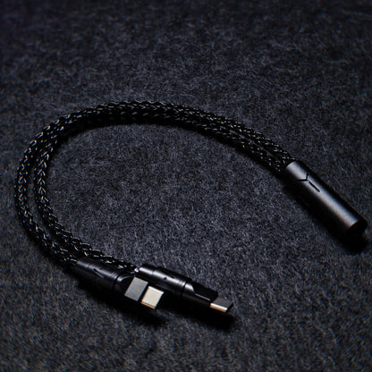Separate one to two aviation plug data cable, dual 8K return rate single crystal copper mechanical custom manual data cable