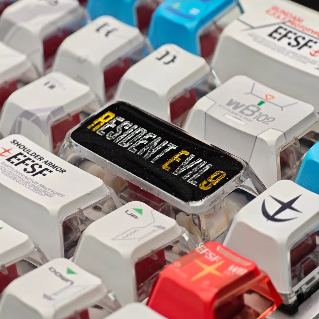 Resident Evil 9, PC Crystal Resin 2.25U Enter Key Personalized Keycap, Anime Game Culture Creative Customized Decorative Keycap