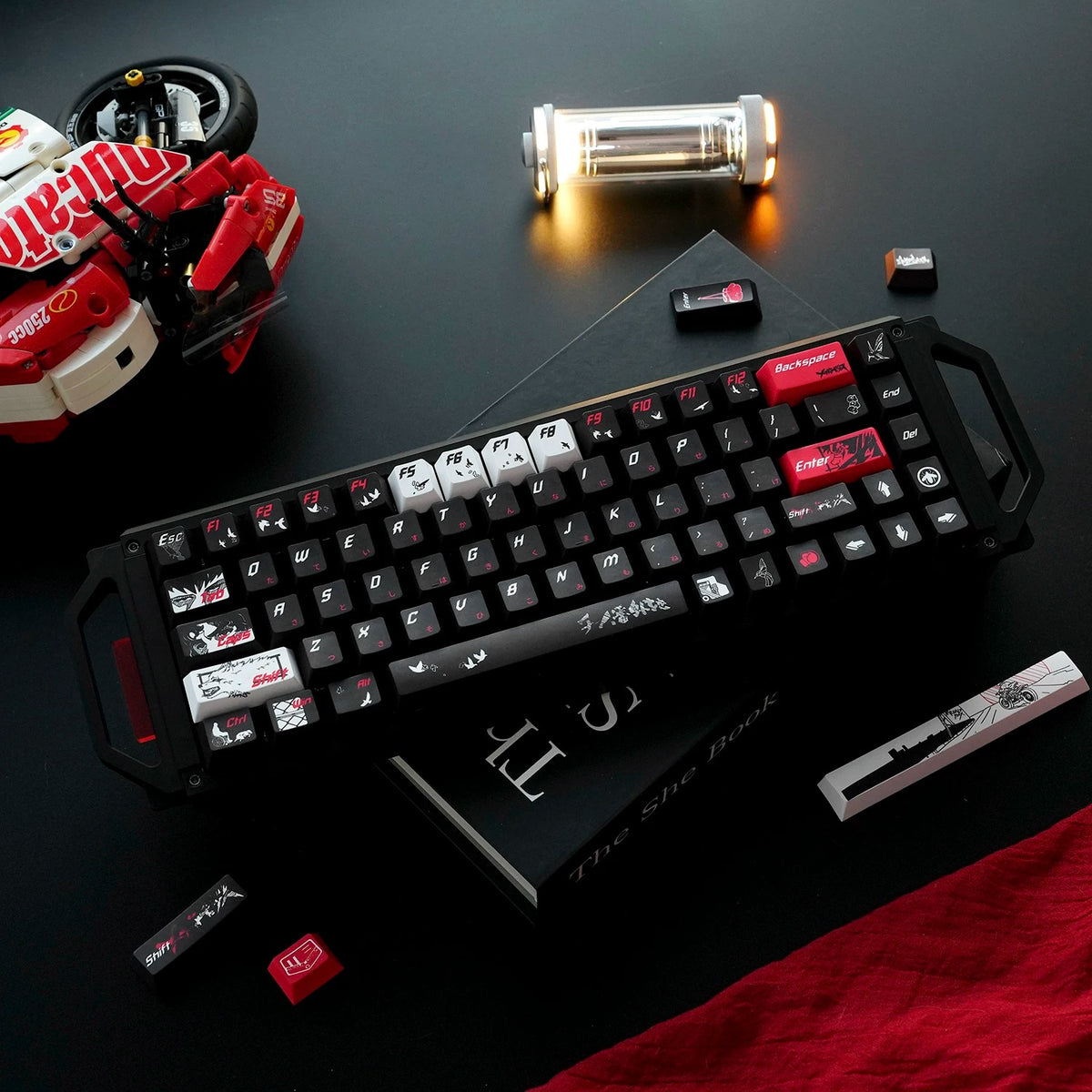 MEGALO BOX theme, PBT material personalized keycaps, mechanical keyboard replacement keycap set, anime and game cultural and creative keycaps set, Compatible with 61/64/68/75/84/87/104 Key Mechanical Keyboard Keycap Set