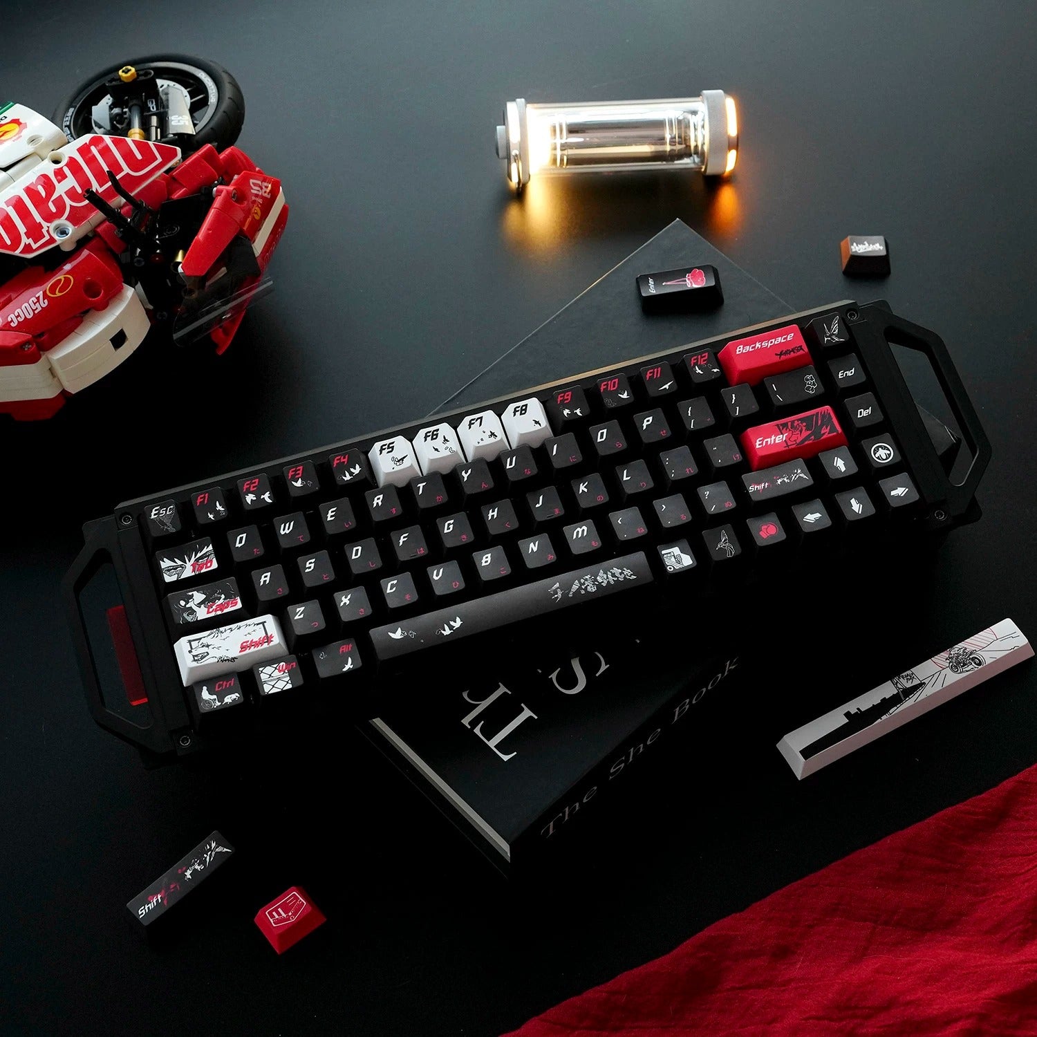 MEGALO BOX theme, PBT material personalized keycaps, mechanical keyboard replacement keycap set, anime and game cultural and creative keycaps set, Compatible with 61/64/68/75/84/87/104 Key Mechanical Keyboard Keycap Set