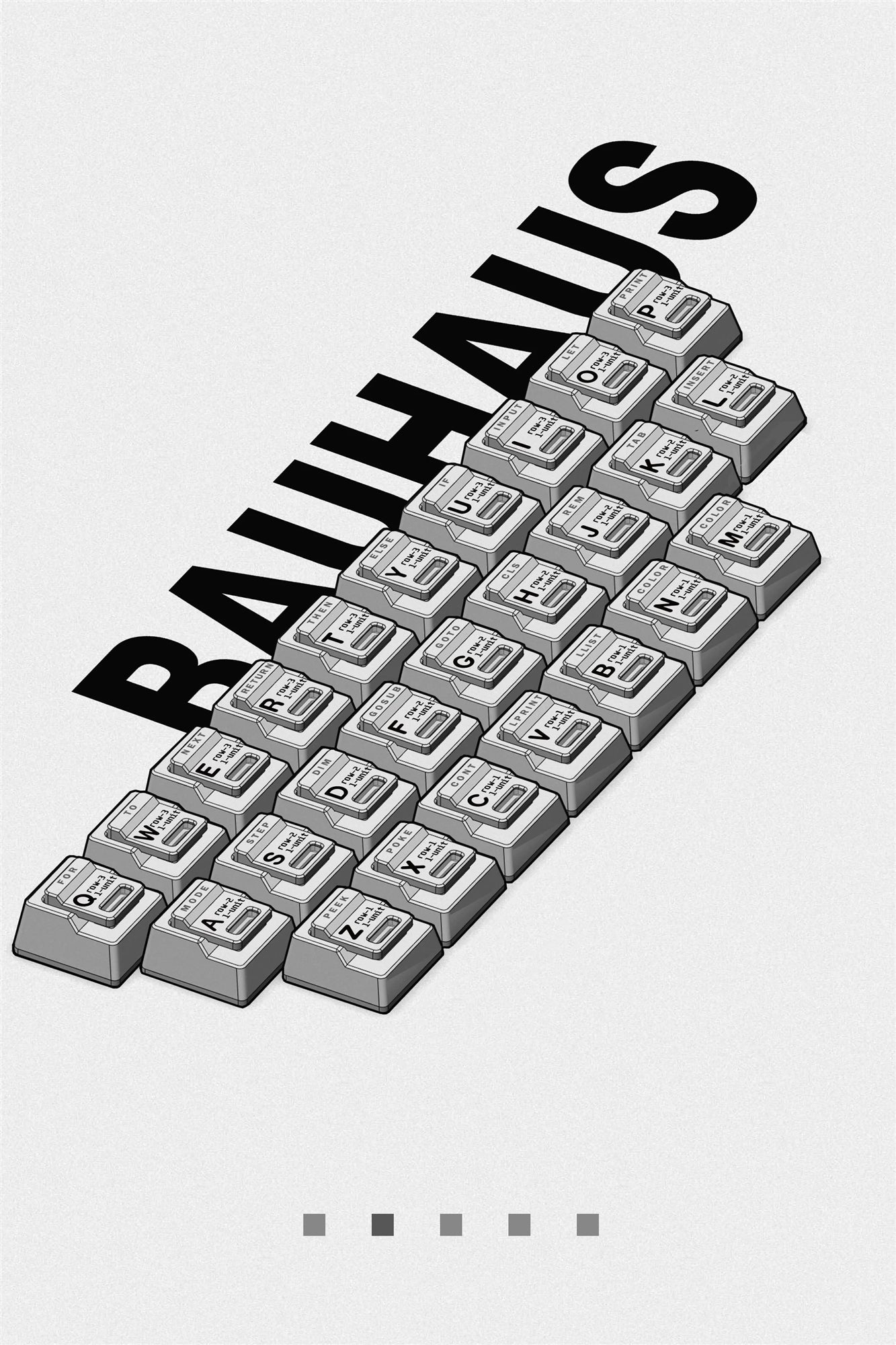 Bauhaus， Sandwich structure metal CNC aluminum alloy+electrostatic powder coating, metal design, mechanical keyboard decoration, personalized keycaps