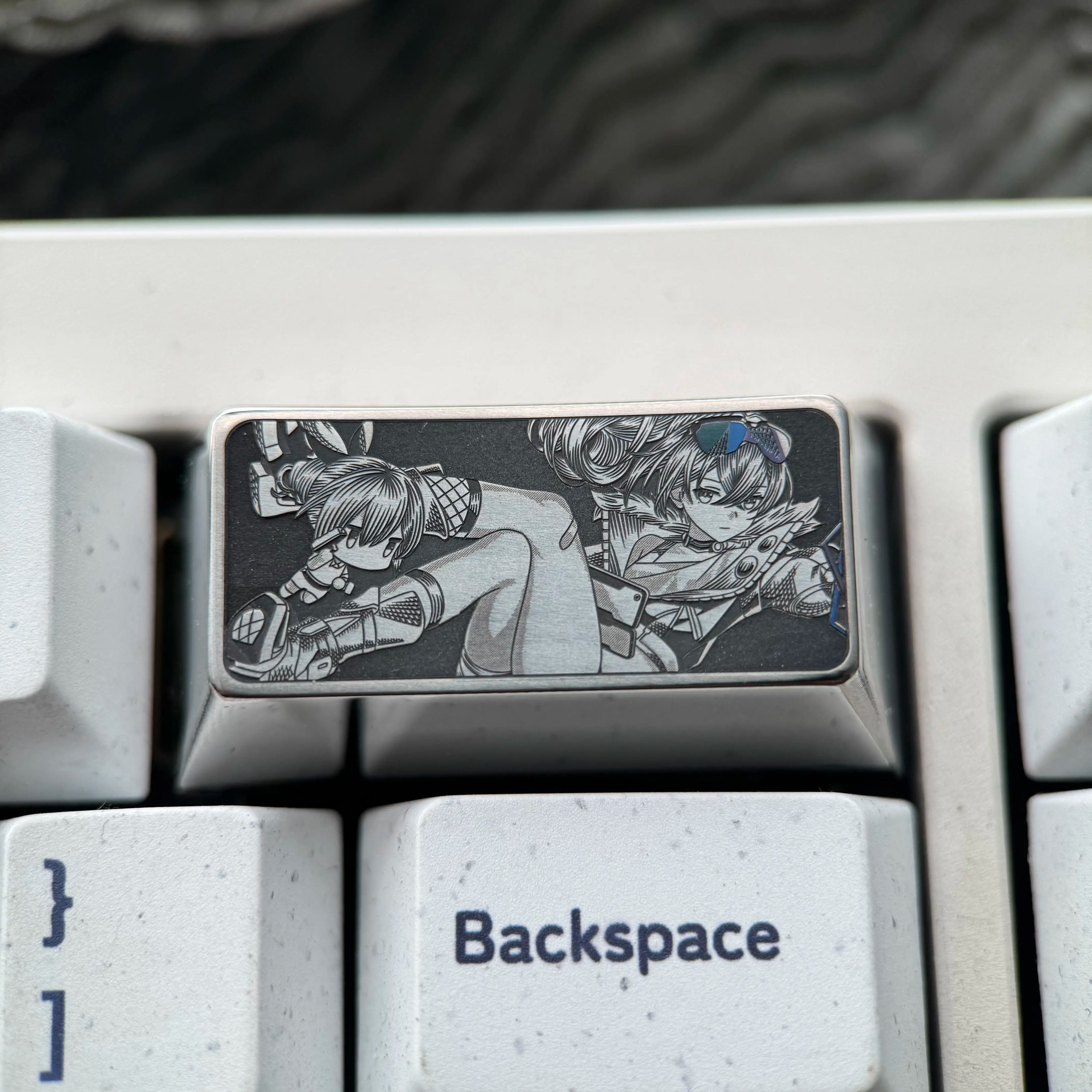Honkai：Star Rail，Silver Wolf， Precision Carving 2 U titanium alloy personalized keycaps, anime and game cultural creative keycaps, mechanical keycaps decorative keycaps