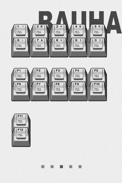 Bauhaus， Sandwich structure metal CNC aluminum alloy+electrostatic powder coating, metal design, mechanical keyboard decoration, personalized keycaps