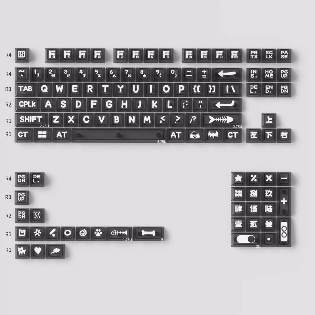 Animal Party Keycap Set, PC Mist Transparent Material Personalized Keycap Set, Creative Decorative Keycap Set, Compatible with 61/64/68/75/84/87/104 Mechanical Keyboard Replacement Keycap