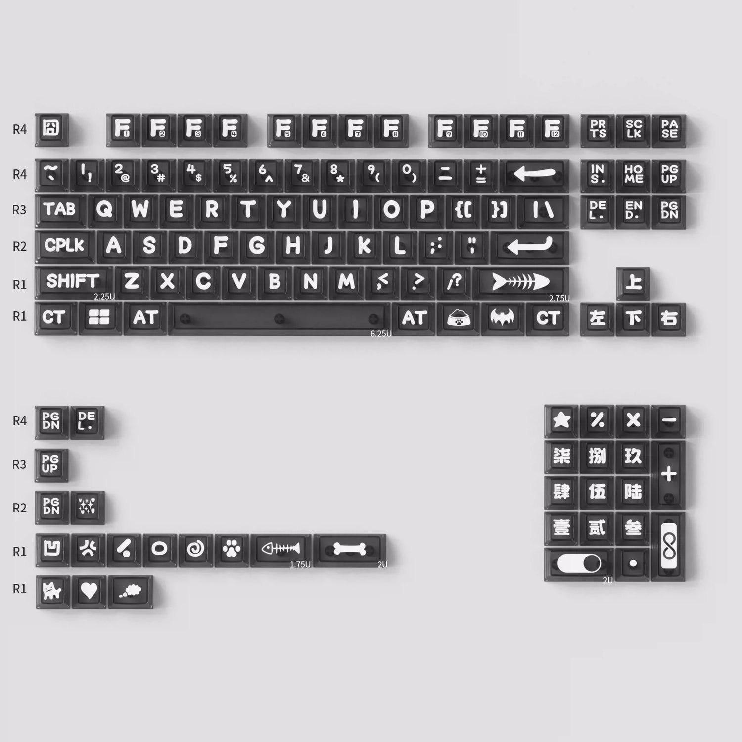 Animal Party Keycap Set, PC Mist Transparent Material Personalized Keycap Set, Creative Decorative Keycap Set, Compatible with 61/64/68/75/84/87/104 Mechanical Keyboard Replacement Keycap