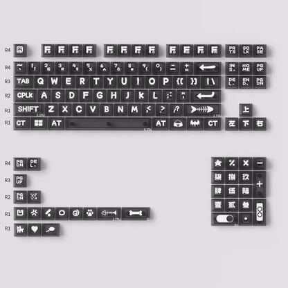 Animal Party Keycap Set, PC Mist Transparent Material Personalized Keycap Set, Creative Decorative Keycap Set, Compatible with 61/64/68/75/84/87/104 Mechanical Keyboard Replacement Keycap