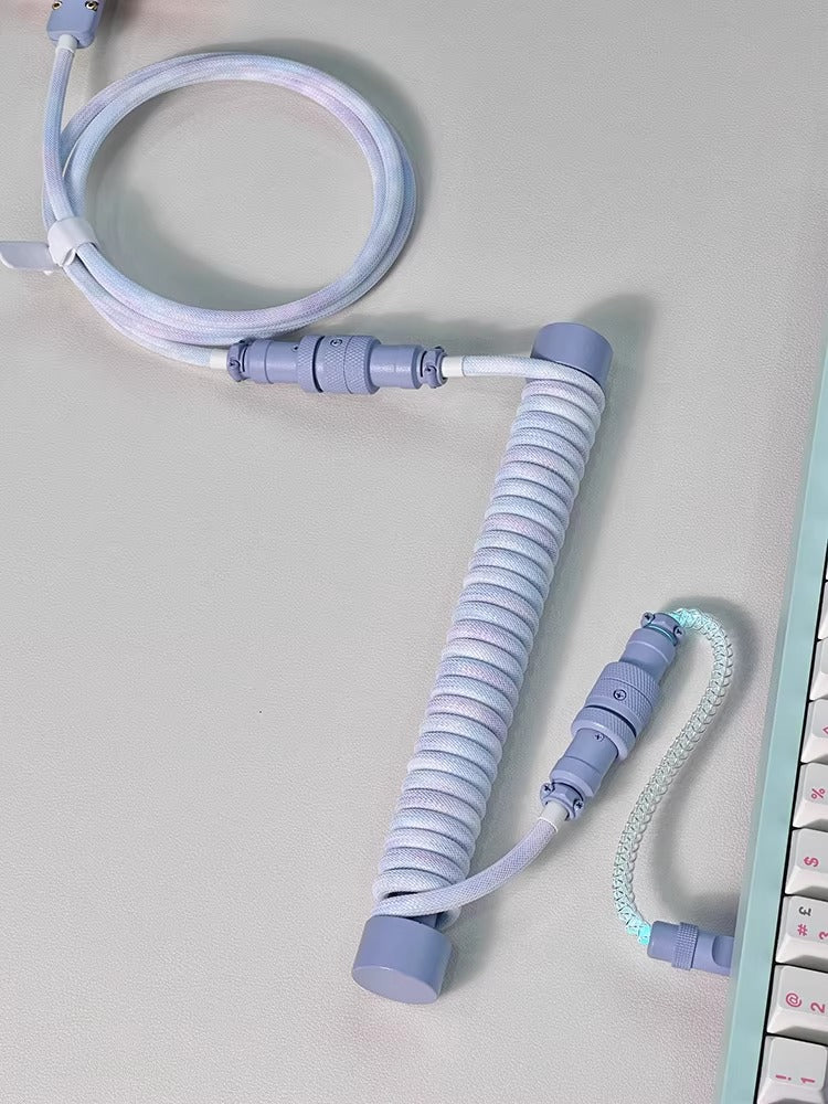 Customized illuminated keyboard cable, three segment aviation plug, data cable, USB-TYPEC keyboard cable