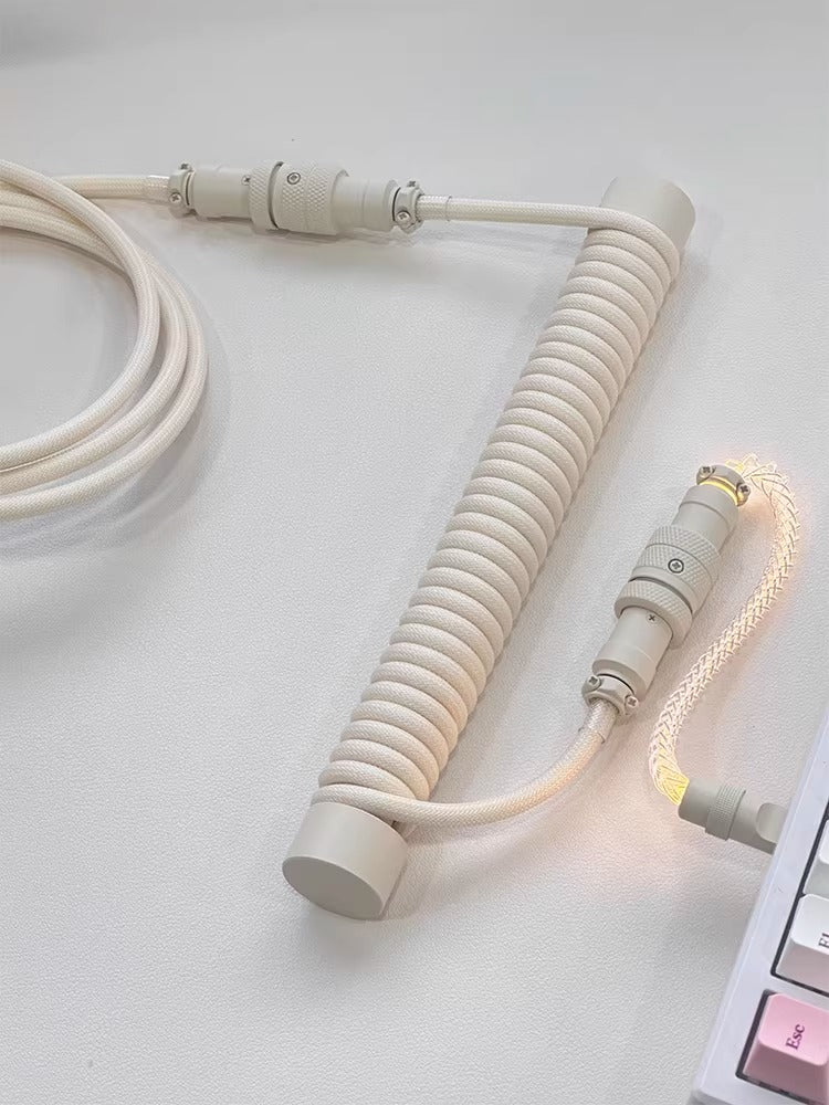 Customized illuminated keyboard cable, three segment aviation plug, data cable, USB-TYPEC keyboard cable