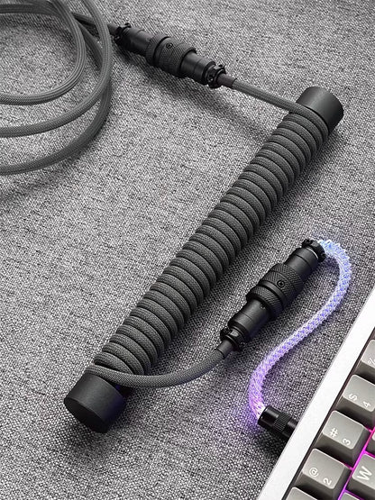 Customized illuminated keyboard cable, three segment aviation plug, data cable, USB-TYPEC keyboard cable