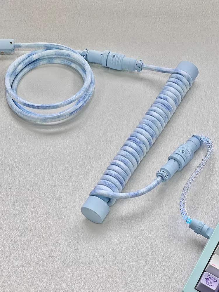 Customized illuminated keyboard cable, three segment aviation plug, data cable, USB-TYPEC keyboard cable