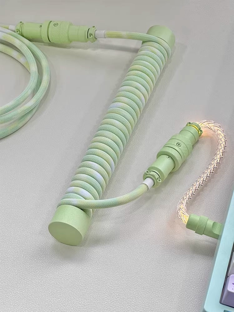 Customized illuminated keyboard cable, three segment aviation plug, data cable, USB-TYPEC keyboard cable