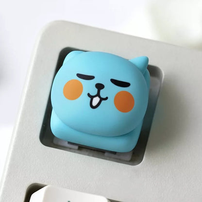 Qoo expression, multi-color resin molded personalized keycaps, cartoon image creative cultural keycaps, mechanical keyboard handmade decorative keycaps