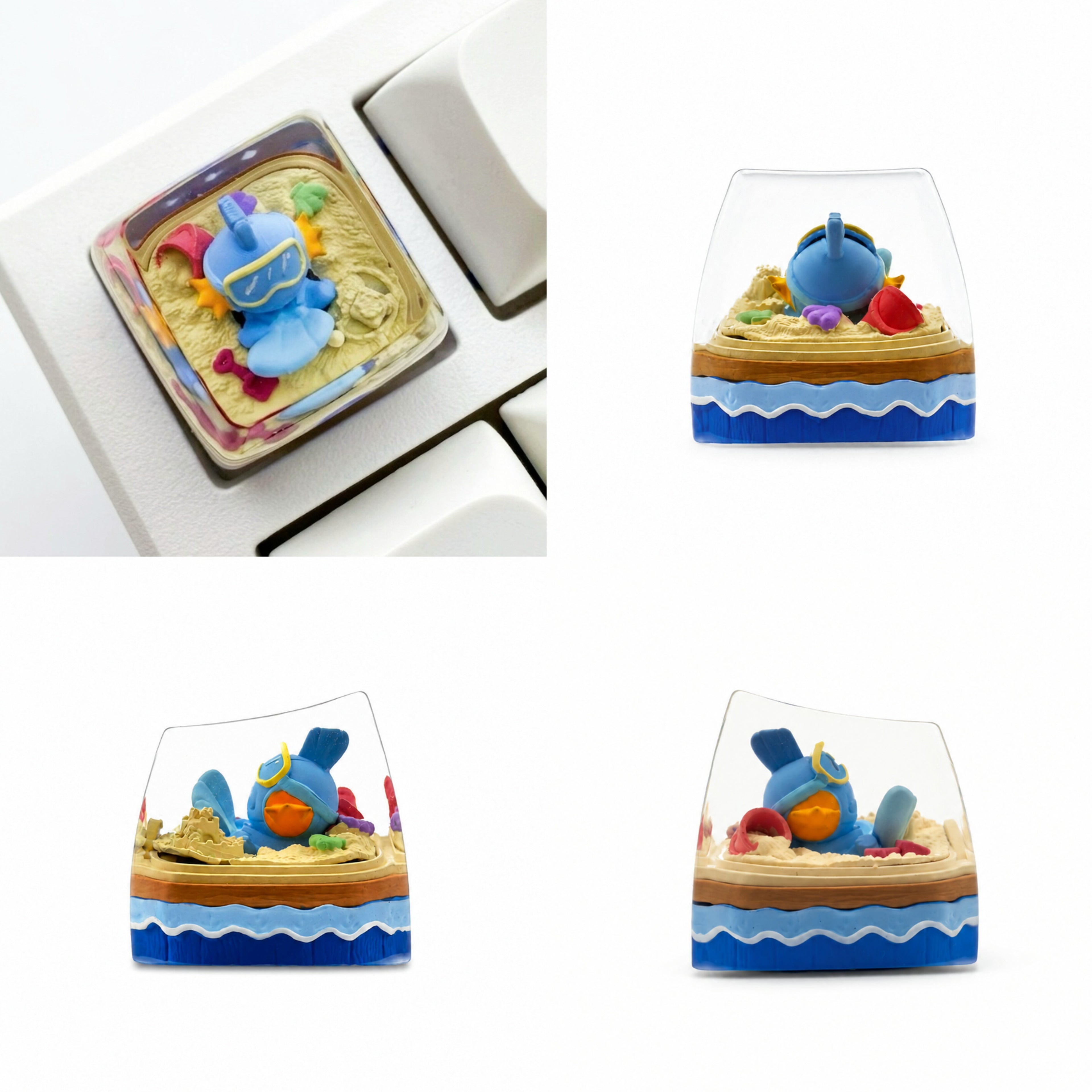 The first generation of childhood Pok é mon, crystal resin personalized keycaps, anime and game culture creative mechanical keyboard decorative keycaps