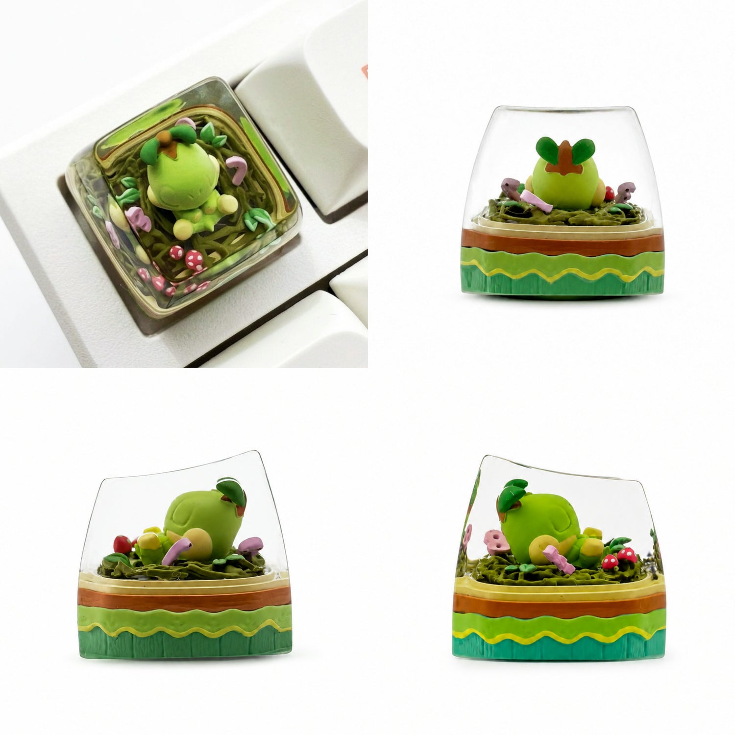 The first generation of childhood Pok é mon, crystal resin personalized keycaps, anime and game culture creative mechanical keyboard decorative keycaps