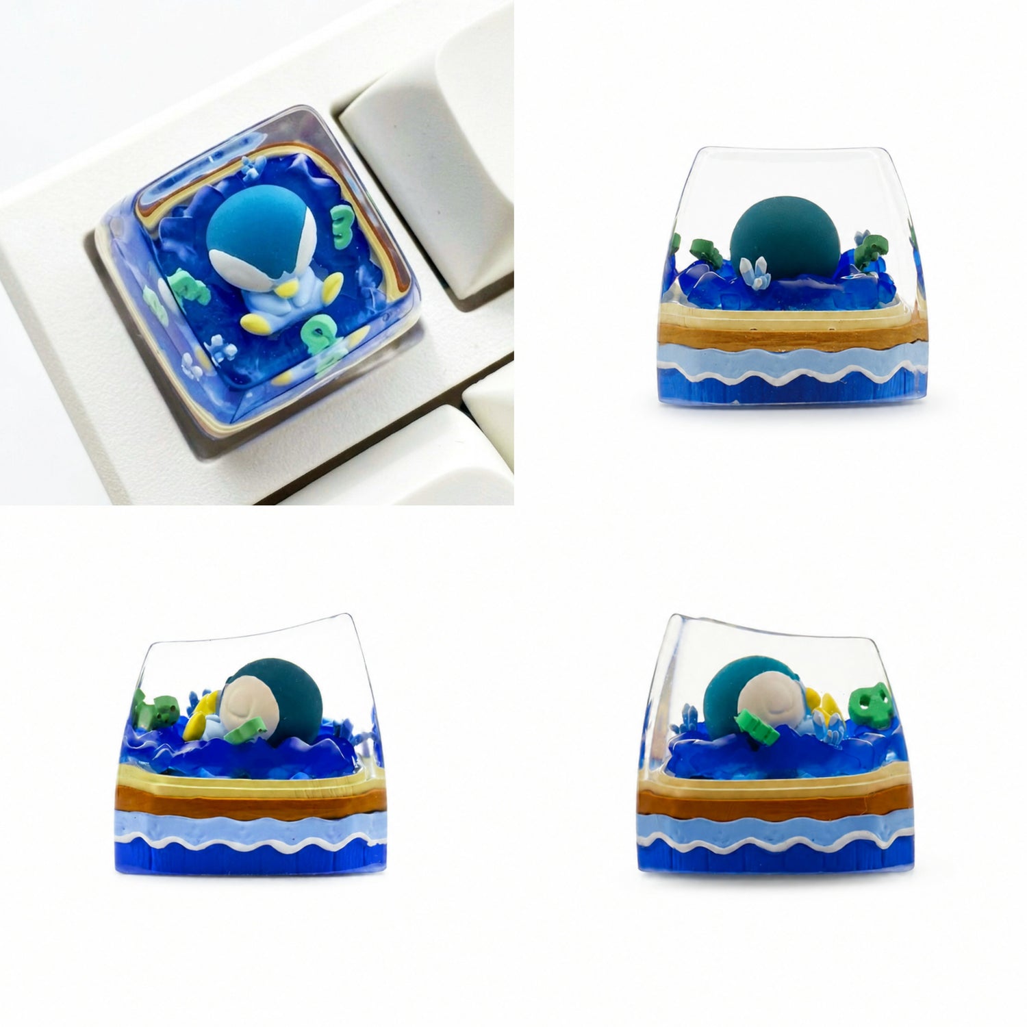 The first generation of childhood Pok é mon, crystal resin personalized keycaps, anime and game culture creative mechanical keyboard decorative keycaps