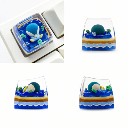 The first generation of childhood Pok é mon, crystal resin personalized keycaps, anime and game culture creative mechanical keyboard decorative keycaps