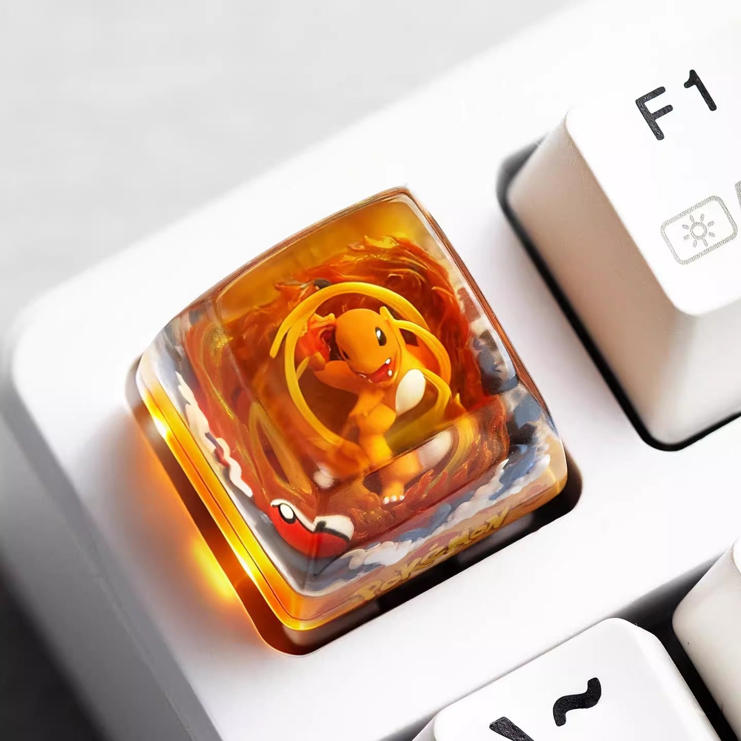 Pok é mon themed crystal dropper personalized keycaps, anime creative culture peripheral mechanical keyboard decorative keycaps