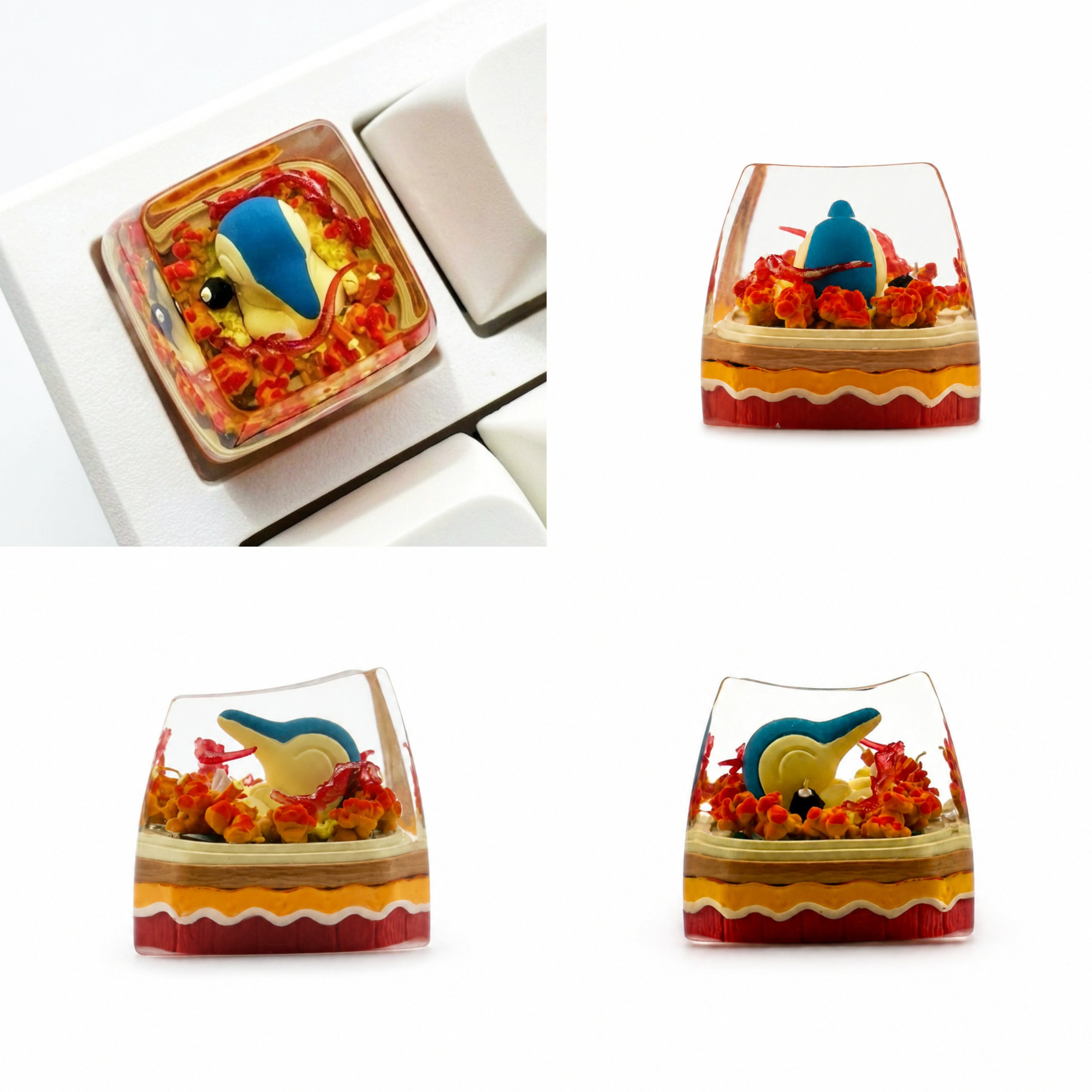 The first generation of childhood Pok é mon, crystal resin personalized keycaps, anime and game culture creative mechanical keyboard decorative keycaps