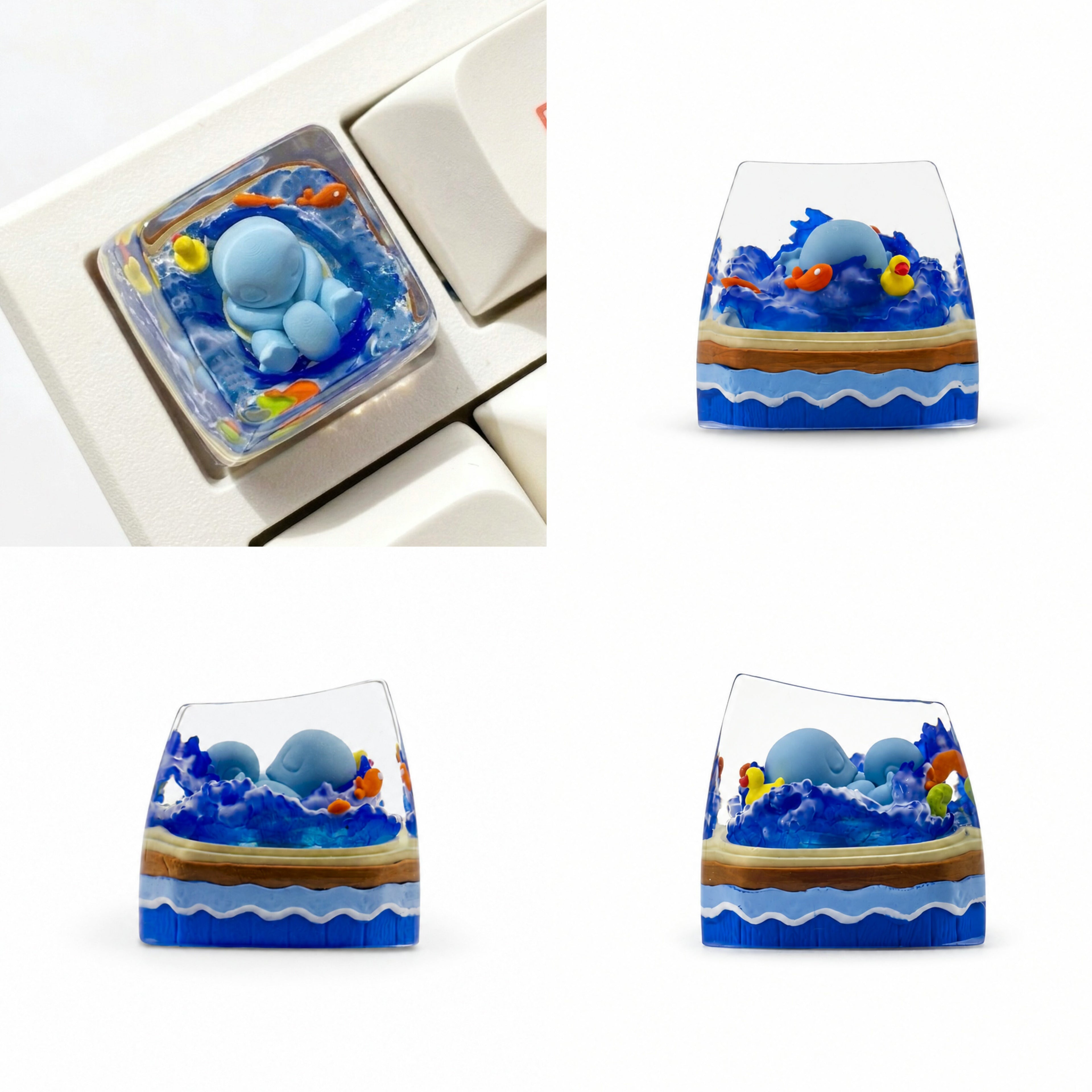 The first generation of childhood Pok é mon, crystal resin personalized keycaps, anime and game culture creative mechanical keyboard decorative keycaps