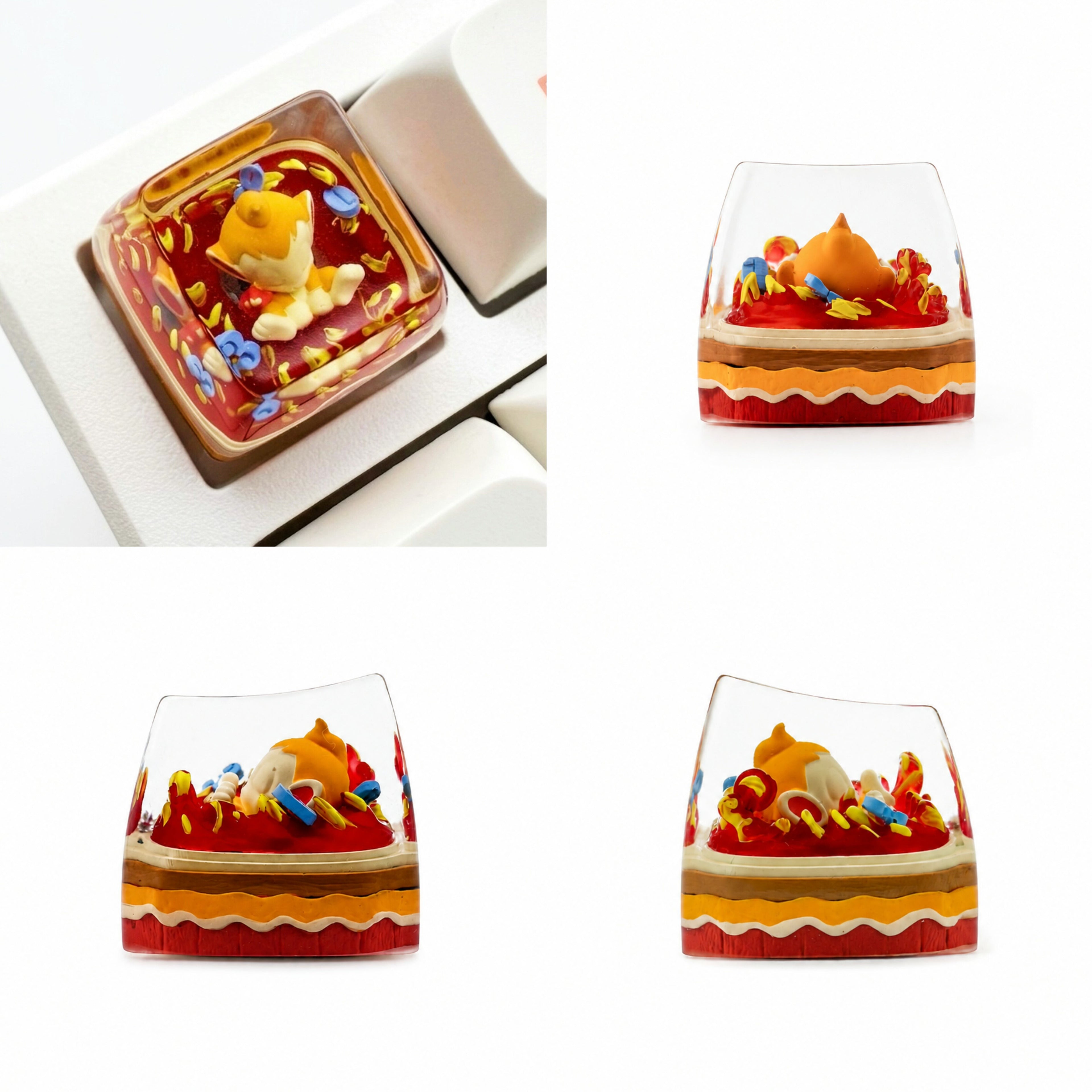 The first generation of childhood Pok é mon, crystal resin personalized keycaps, anime and game culture creative mechanical keyboard decorative keycaps