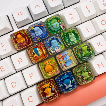 The first generation of childhood Pok é mon, crystal resin personalized keycaps, anime and game culture creative mechanical keyboard decorative keycaps