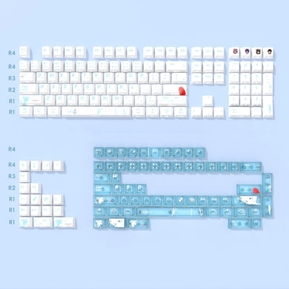 Serial Experiments: Lain theme, PBT material personalized keycap set,  anime and games cultural creative decoration keycap set, compatible with 61/64/68/75/84/87/104 mechanical keyboard