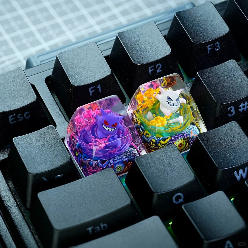 Pok é mon, Gengar coating and sealing design, Crystal Resin Personalized Keycaps, Anime Game Culture Creative Resin Keycaps, Mechanical Keyboard Art Decorative Keycaps