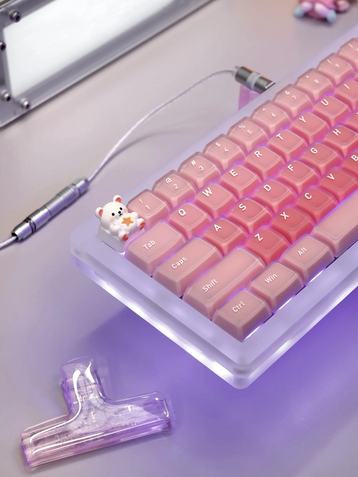 Wishing Star Bear Theme, personalized keycaps, Cute cartoon character design creative keycaps, mechanical keyboard decorative keycaps