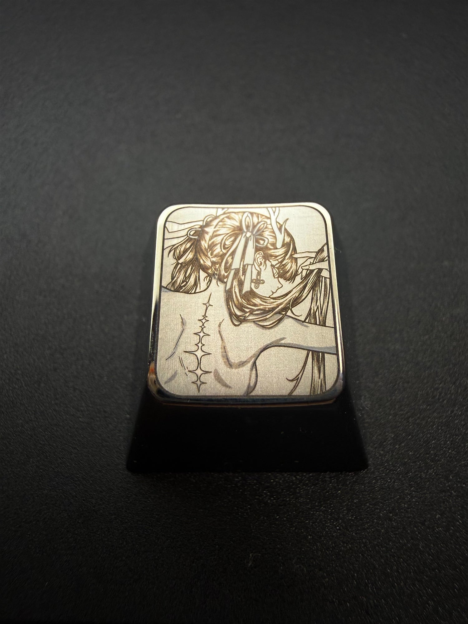 Wuthering Waves，Jinhsi/Cantarella 1U titanium alloy metal personalized keycaps, anime and game character peripheral products, decorative keycaps.