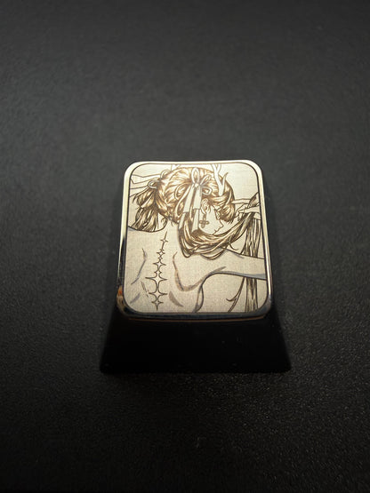 Wuthering Waves，Jinhsi/Cantarella 1U titanium alloy metal personalized keycaps, anime and game character peripheral products, decorative keycaps.